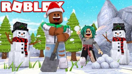 小飞象解说✘Roblox铲雪模拟器圣诞节冰雪奇缘欢天喜地堆雪人 乐高小游戏