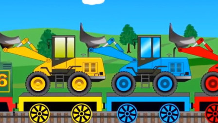 儿童卡通动画挖掘机 挖掘机表演视频 托马斯火