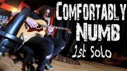 "Comfortably Numb" 1st Solo by Pink Floyd - Acoustic Guitar Cover & Lesson