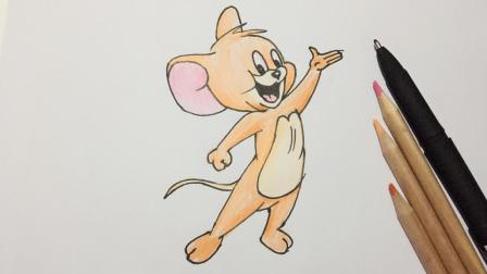猫和老鼠动画片杰利鼠简笔画, 调皮又聪明的小老鼠, 2分钟就学会了噢