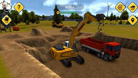 挖掘机城市模拟建设第95期：挖掘机自卸车装载机★永哥玩游戏