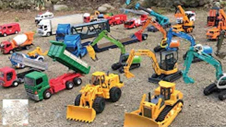玩具车染色 迷你挖土机勾机翻斗大卡车拖拉机