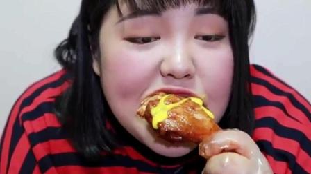 韩国烤肉妹秀彬吃播吃烤鸡