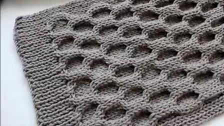蜂窝针围巾编织视频教程用毛线钩织