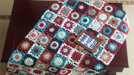 【金贝贝手工坊197辑】M86新手日系风格拼花毯子儿童盖毯空调毯织法视频