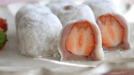 好吃的草莓雪媚娘, 日式甜品草莓大福的做法了解一下!