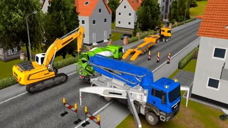 【永哥】挖掘机城市模拟建设201 挖掘机搅拌机压路机自卸车装载机