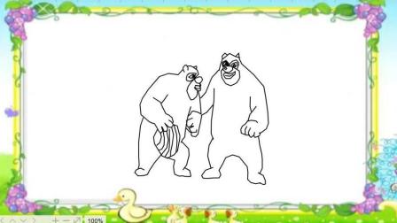 儿童简笔画学习 第一季 熊出没之熊大熊二