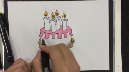 创意儿童简笔画: 生日蛋糕还能这么画!
