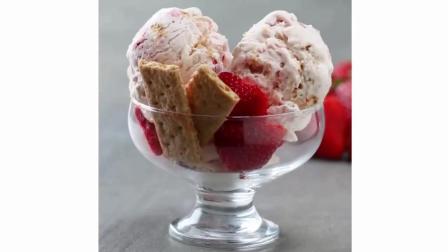 (超简单冰激凌制作)草莓芝士冰激凌--教程中文翻译--美味又健康