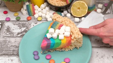 彩虹免烤芝士蛋糕: 哪里有彩虹告诉我? 快看过来这里, 不用烤箱还可以一口吃掉彩虹!