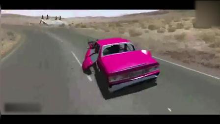 BeamNG: 驾驶汽车全速冲过镭射激光门, 解体的一瞬间亮了!