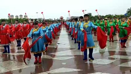 视频制作 萱子;通辽市首届科尔沁运动大会开幕式蒙中学生表演安代舞