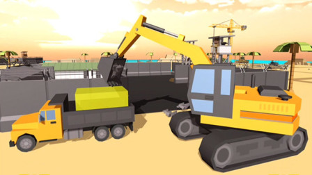 【永哥】方块世界挖掘机模拟建设 方块人挖掘机装载机运输车
