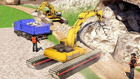 【永哥】挖掘机模拟建设 水陆两栖挖掘机模拟驾驶 挖掘机装载机山区救援