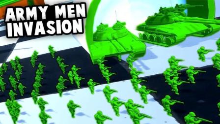 小飞象解说✘玩具士兵大作战 绿色军团士兵突击! 建造坦克守卫基地!
