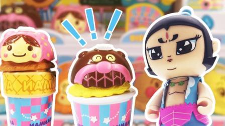 月采面包超人玩具  葫芦娃六娃冰淇淋店打暑假工教小朋友制作美味的冰淇淋
