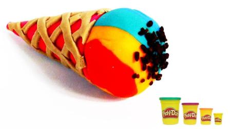 月采超Q食玩玩具 148 培乐多橡皮泥制作美味可口彩色冰淇凌甜筒