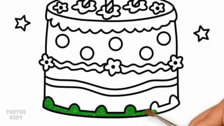 儿童绘画 蛋糕可乐简单绘画