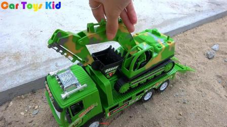 儿童玩具车 搅拌车 建筑工人准备工作视频