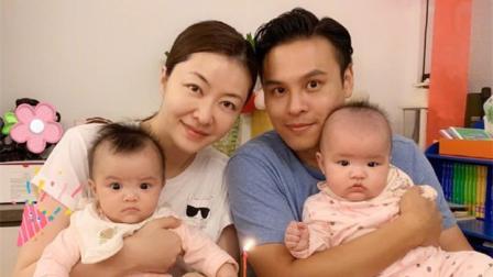 熊黛林38岁生日晒全家福照庆生 双胞胎女儿大眼超抢镜
