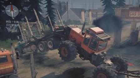 美国荒野DLC 开头遇到BUG 开重卡去拉木头 雪佛兰 福特 西部之星 弗莱纳 旋转轮胎