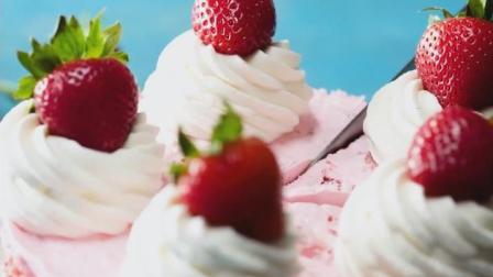 草莓冰淇凌蛋糕, 就是这么简单, 只要有冰箱就能做!