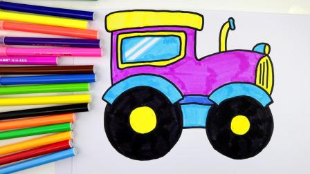 儿童简笔画 简单漂亮的拖拉机，最适合宝宝学习的简笔画