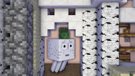 Minecraft MC我的世界动画片 怪兽组团闯鬼屋 还是大幽灵和史莱姆最6
