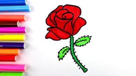 儿童简笔画 简单几笔教你画漂亮的玫瑰花