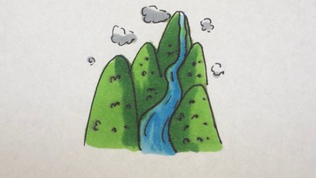 别看这是一个简单的山水简笔画, 其实它的色彩有很多讲究呢