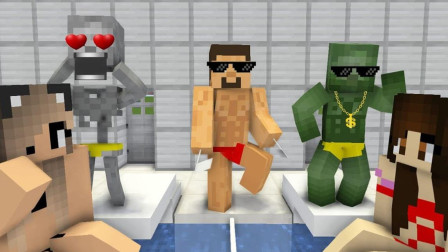 Minecraft MC我的世界动画片 游泳比赛和变身