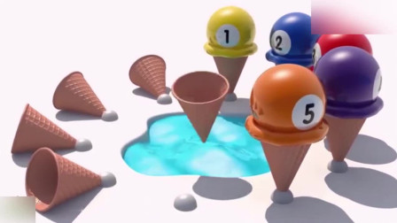 益智动画, 巧克力蛋卷从水池里捞出带着数字的冰淇淋筒