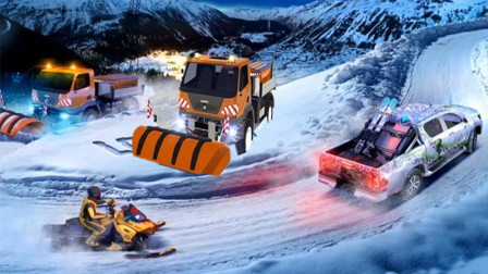 【 永哥玩游戏】雪地车城市救援 铲雪雪地车开路先锋 汽车雪地赛
