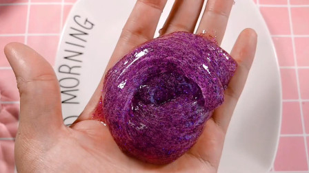 无硼砂, 简单几步自制紫色水晶泥, 透着一股高贵和神秘