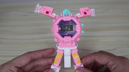 开箱试玩能变形的玩具手表，这个机器人造型有点萌