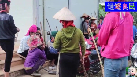 实拍越南农村傣族人，过年前扫路习俗，做得非常仔细