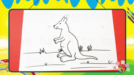 手绘动物简笔画之画草原上的袋鼠