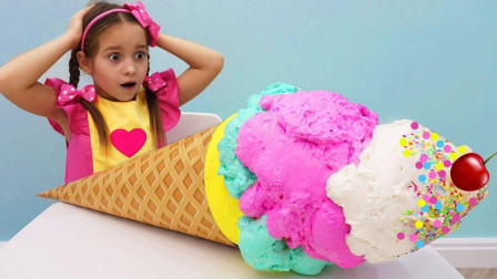 太厉害了，萌宝小萝莉竟做出了一个超级大的冰淇淋？她是咋做的？
