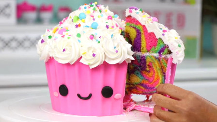 过生日蛋糕不用买，教你做彩虹巧克力蛋糕，简单易学，切开还有惊喜