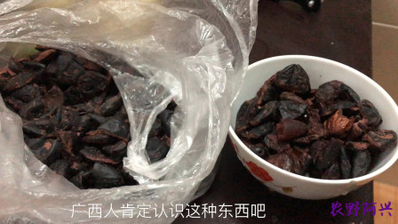 广西农村士特产黑橄榄肉(榄角)，加入花生油、蒜子放入电饭锅蒸