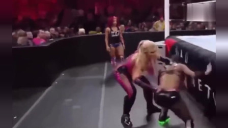 wwe女子撕衣图片 WWE女子撕衣摔角比赛 比赛结束后还接着打