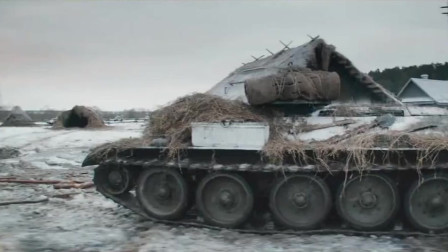 俄罗斯劲爆二战片，T34单挑一群德国坦克，穿甲弹射穿2辆3号坦克！