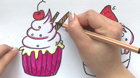 周倩倩教画画今天教小朋友们画出美味好吃的蛋糕，不要流口水哦