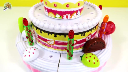儿童生日蛋糕玩具，组装蛋糕真棒