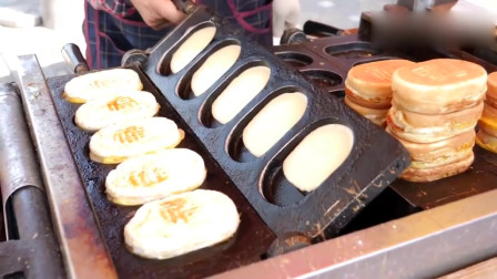 韩国街头美食：老大爷制作小面包，松软香甜，你要不要来一个？