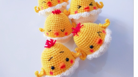暖阳绒绒第39集蛋壳小鸡挂件玩偶的编织教程编织花样大全图