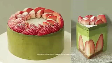 超治愈美食：免烤 草莓绿茶芝士蛋糕