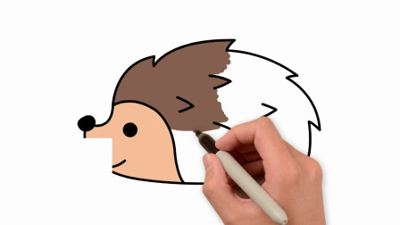 美术简笔画学习：小动物简笔画，可爱小刺猬简笔画的技巧讲解