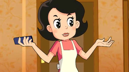 电视争夺战围裙妈妈让大头儿子拖地小头爸爸洗碗,谁会赢呢?